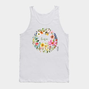 Hand painted flower design in watercolor and color pencils Tank Top